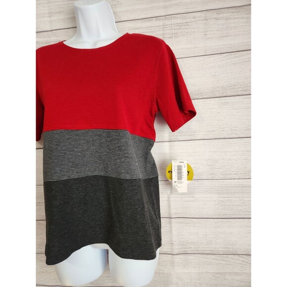 Eccobay vintage small nwt red gray short sleeve sweater - Picture 3 of 6